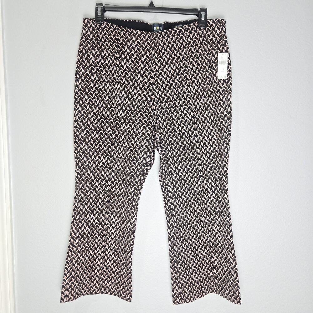 Maeve Anthropologie 1X Margot Kick Flare Cropped Pants Geometric Pattern